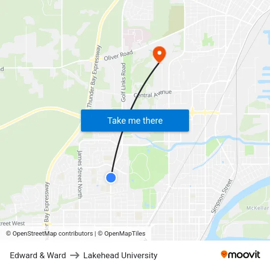 Edward & Ward to Lakehead University map