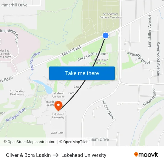 Oliver & Bora Laskin to Lakehead University map