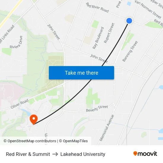 Red River & Summit to Lakehead University map