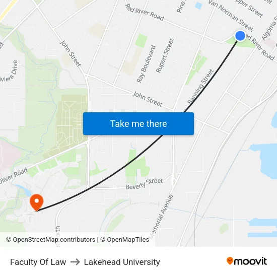 Faculty Of Law to Lakehead University map