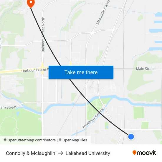 Connolly & Mclaughlin to Lakehead University map