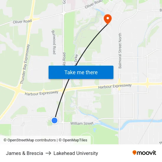 James & Brescia to Lakehead University map