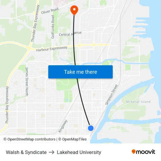 Walsh & Syndicate to Lakehead University map