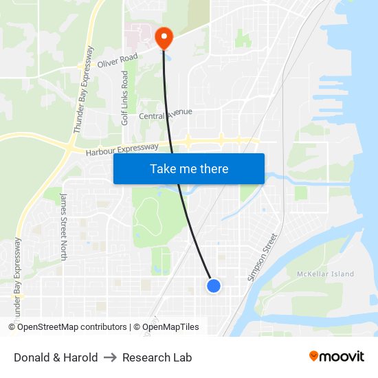 Donald & Harold to Research Lab map