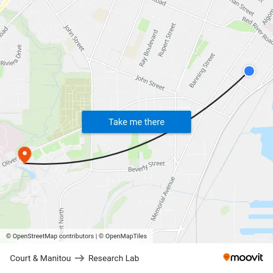 Court & Manitou to Research Lab map