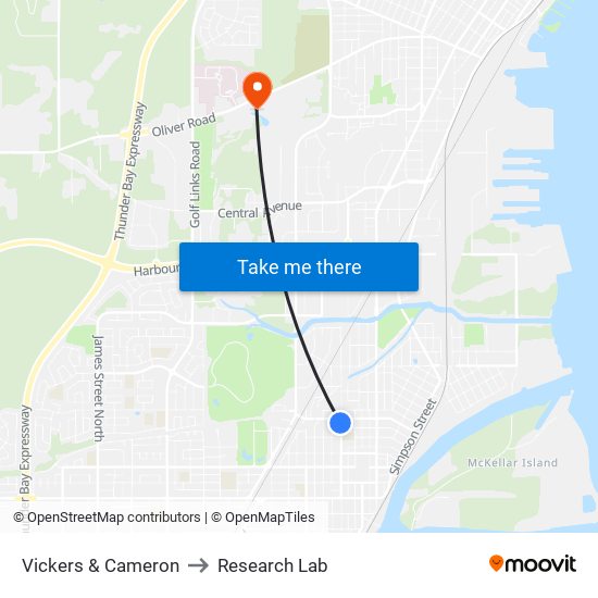 Vickers & Cameron to Research Lab map