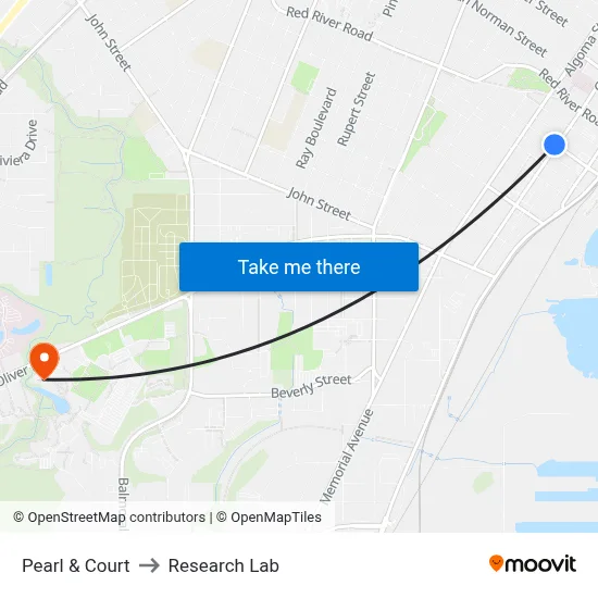 Pearl & Court to Research Lab map