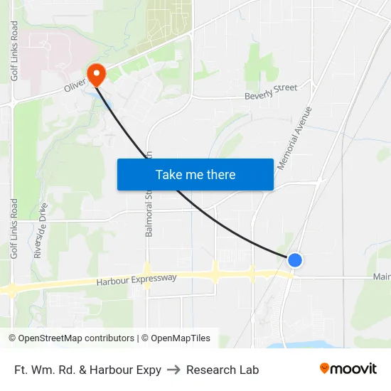 Ft. Wm. Rd. & Harbour Expy to Research Lab map