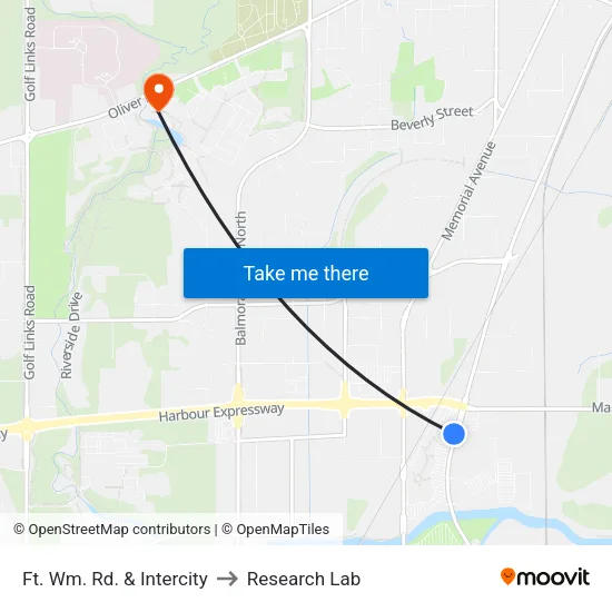 Ft. Wm. Rd. & Intercity to Research Lab map