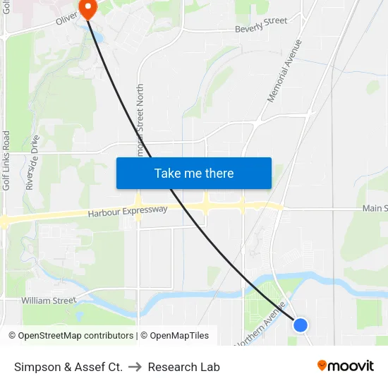 Simpson & Assef Ct. to Research Lab map