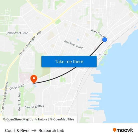 Court & River to Research Lab map