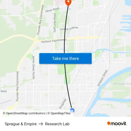 Sprague & Empire to Research Lab map