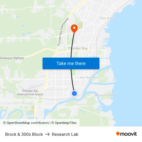 Brock & 300s Block to Research Lab map