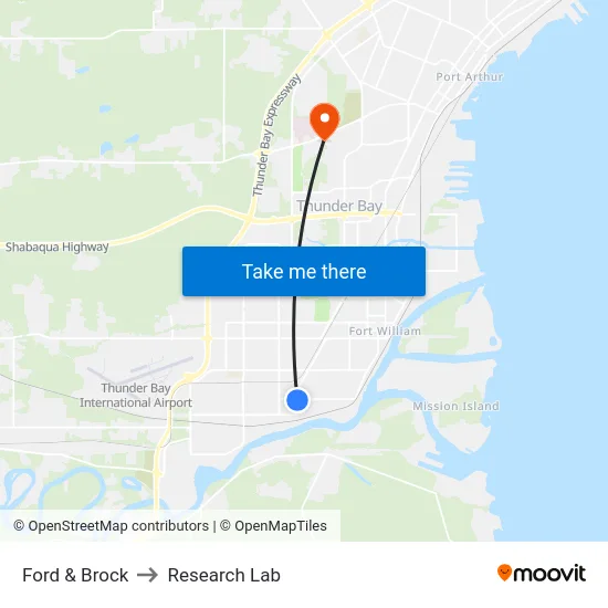 Ford & Brock to Research Lab map