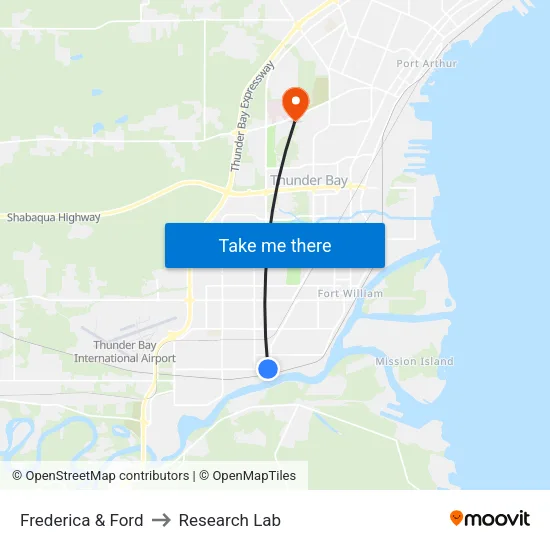 Frederica & Ford to Research Lab map