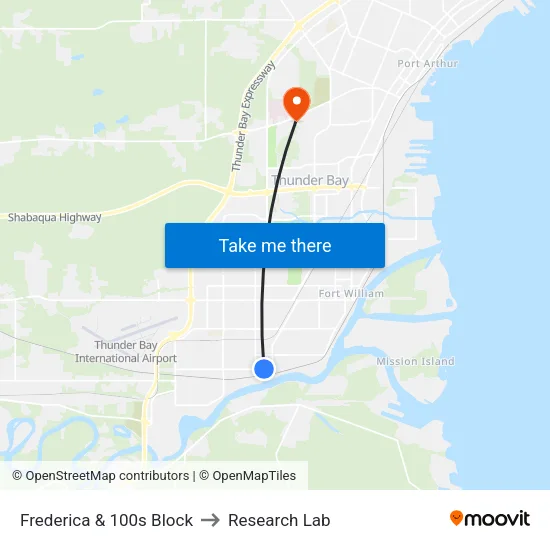Frederica & 100s Block to Research Lab map
