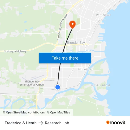 Frederica & Heath to Research Lab map