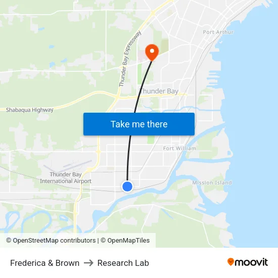Frederica & Brown to Research Lab map