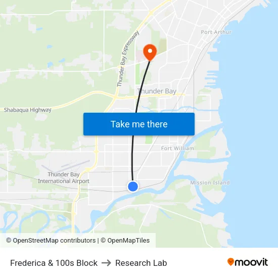 Frederica & 100s Block to Research Lab map