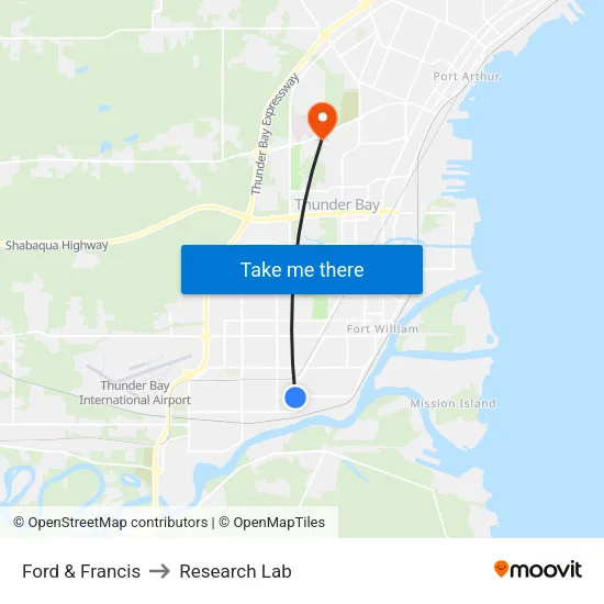 Ford & Francis to Research Lab map