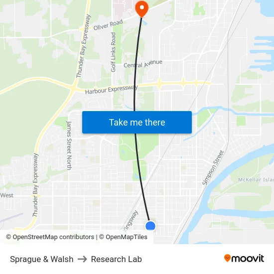 Sprague & Walsh to Research Lab map
