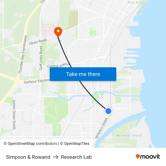 Simpson & Rowand to Research Lab map