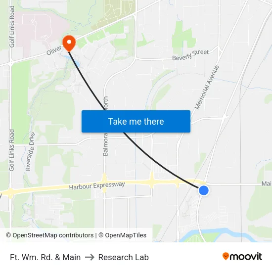 Ft. Wm. Rd. & Main to Research Lab map