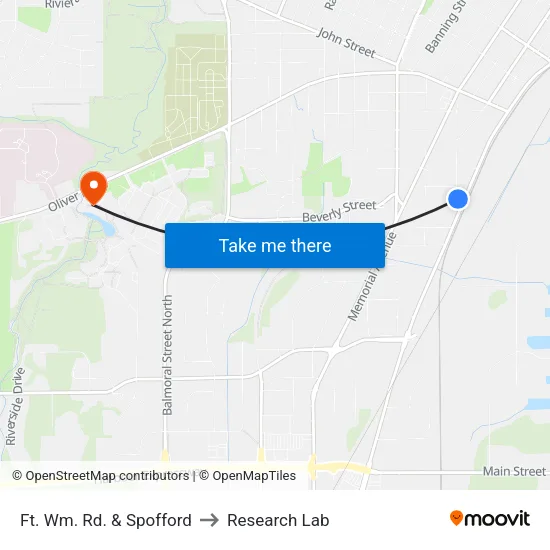 Ft. Wm. Rd. & Spofford to Research Lab map