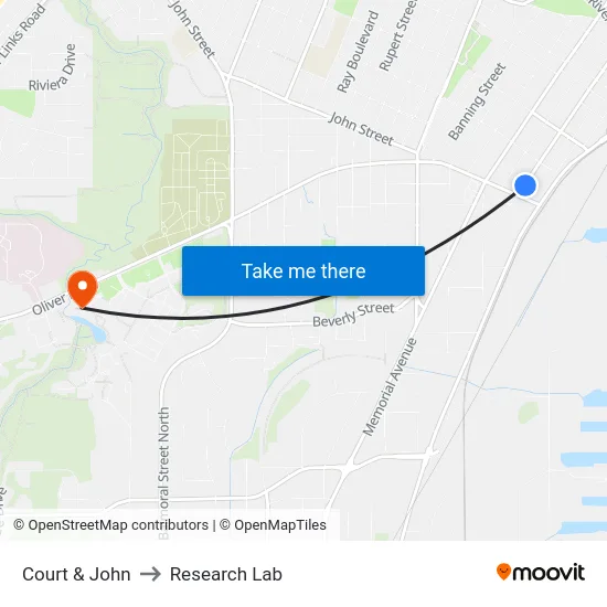 Court & John to Research Lab map