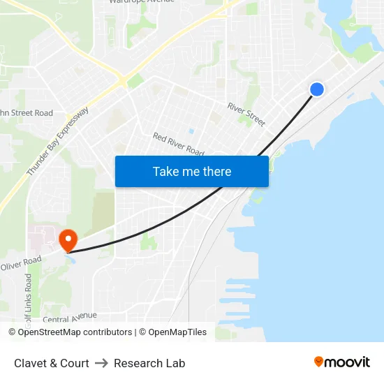 Clavet & Court to Research Lab map