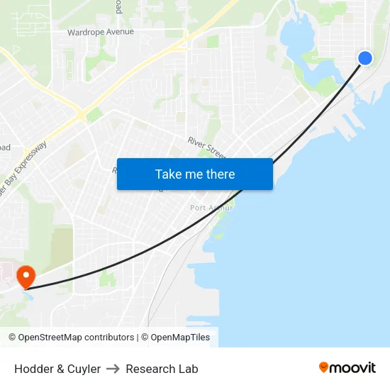 Hodder & Cuyler to Research Lab map