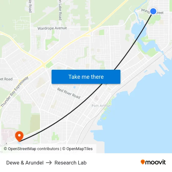Dewe & Arundel to Research Lab map