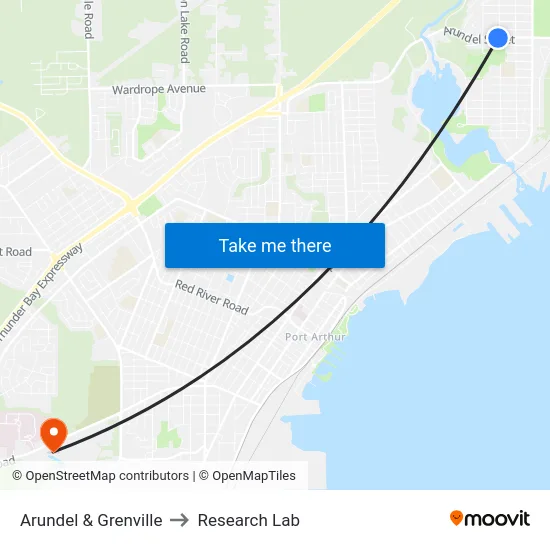 Arundel & Grenville to Research Lab map