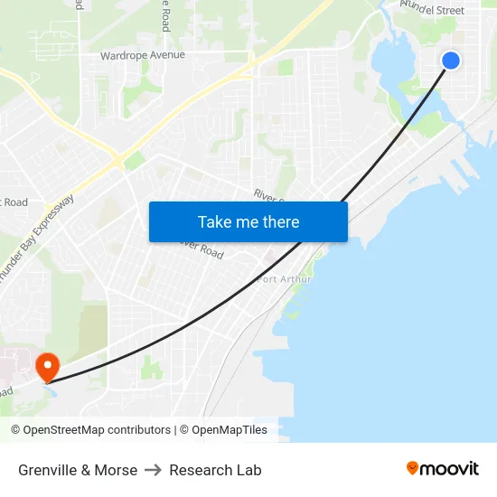 Grenville & Morse to Research Lab map