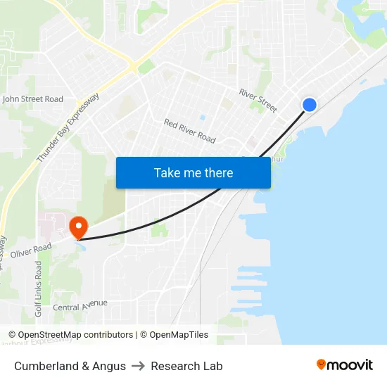 Cumberland & Angus to Research Lab map
