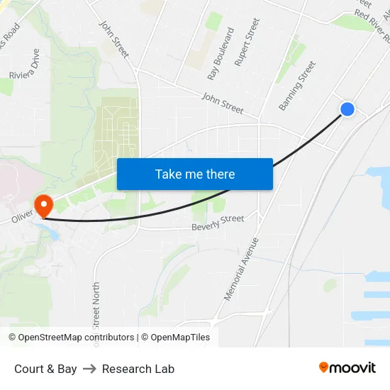 Court & Bay to Research Lab map