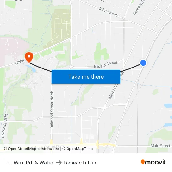 Ft. Wm. Rd. & Water to Research Lab map