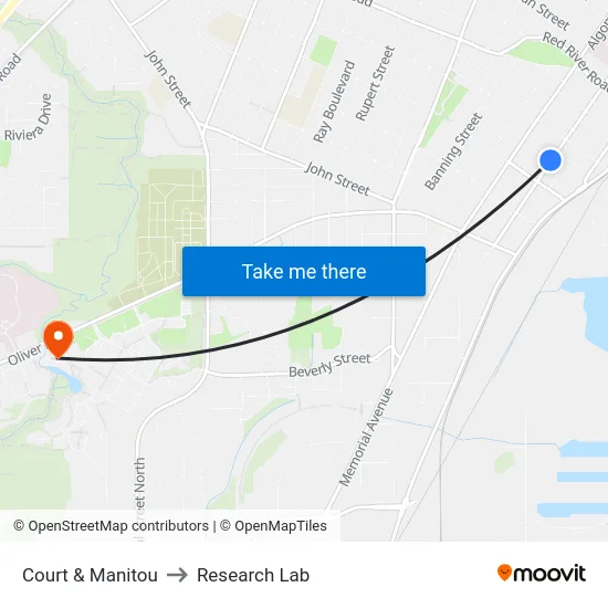 Court & Manitou to Research Lab map