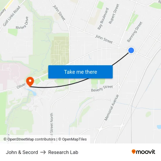 John & Secord to Research Lab map