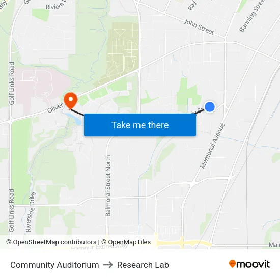 Community Auditorium to Research Lab map