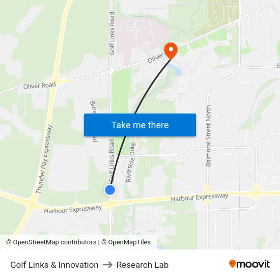 Golf Links & Innovation to Research Lab map