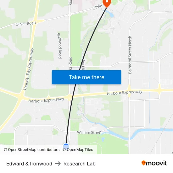 Edward & Ironwood to Research Lab map