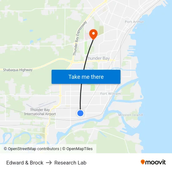 Edward & Brock to Research Lab map