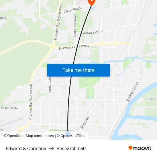 Edward & Christina to Research Lab map