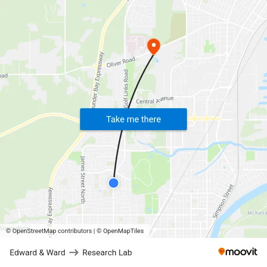 Edward & Ward to Research Lab map