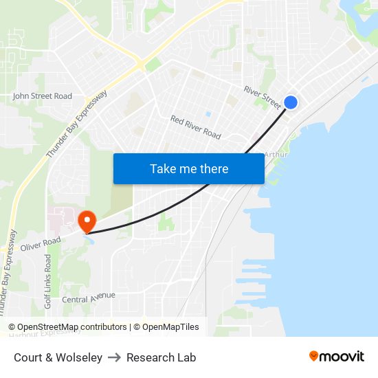Court & Wolseley to Research Lab map