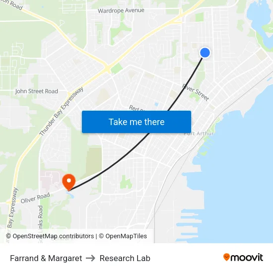 Margaret & Farrand to Research Lab map