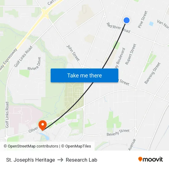 St. Joseph's Heritage to Research Lab map