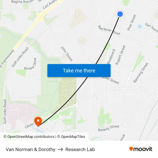 Van Norman & Dorothy to Research Lab map