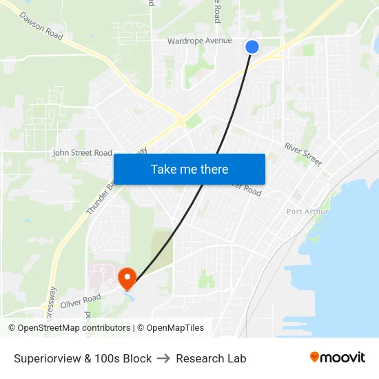 Superiorview & 100s Block to Research Lab map